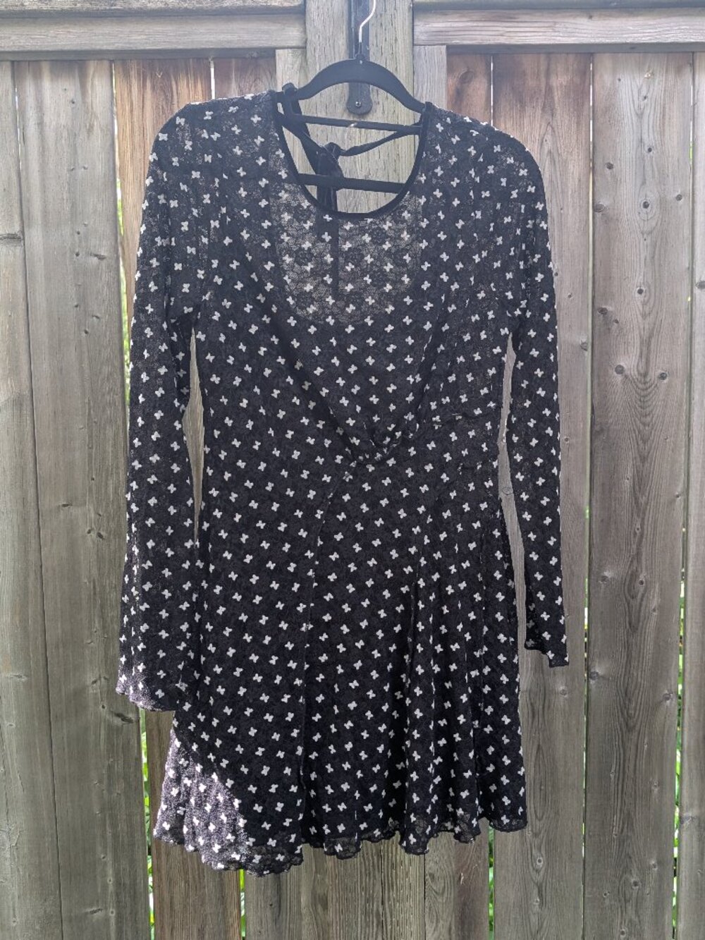 Free People Black Lace Mini Dress (L)